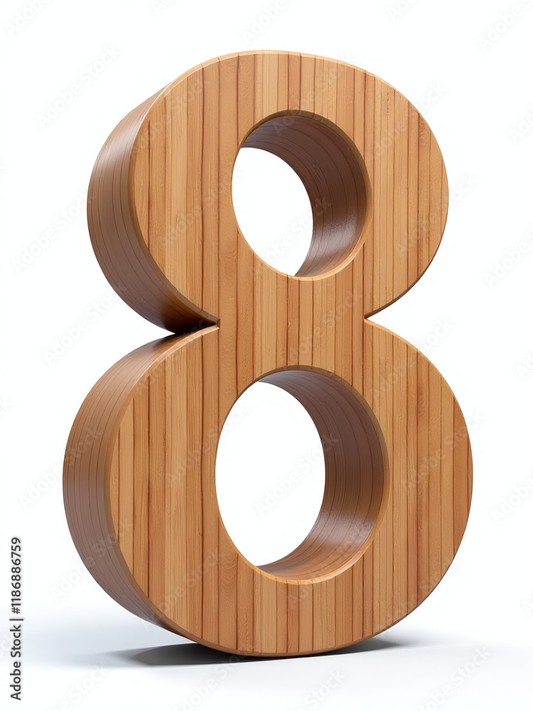 A Set Of Isolated Wooden Number 8 And 9 In 3d Format, Available On A White Background With Png Transparency. 00002