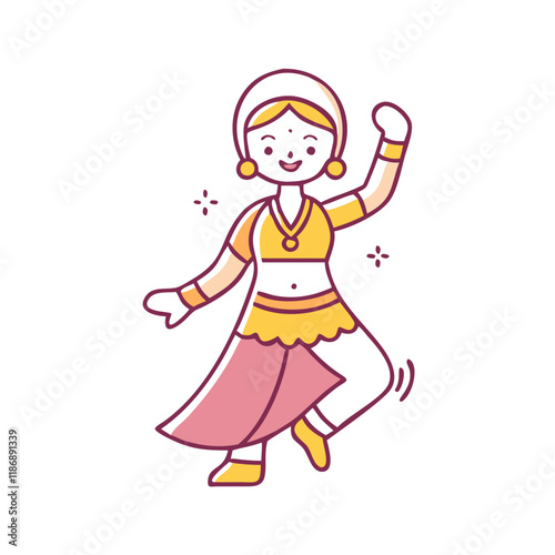 bollywood dancer vector icon, dance day vector illustration - simple illustration of bollywood dancer perfect for logos, and dance day-themed designs.