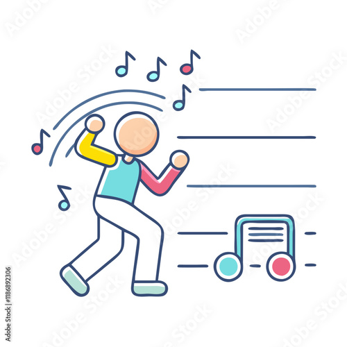 dance music playlist vector icon, dance day vector illustration - simple illustration of dance music playlist perfect for logos, and dance day-themed designs.