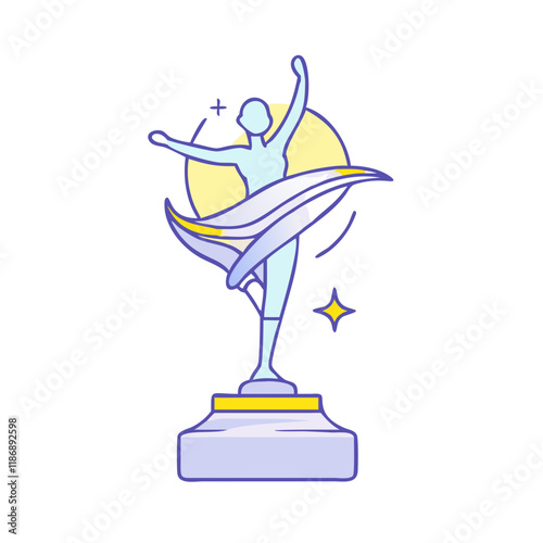 dance trophy vector icon, dance day vector illustration - simple illustration of dance trophy perfect for logos, and dance day-themed designs.