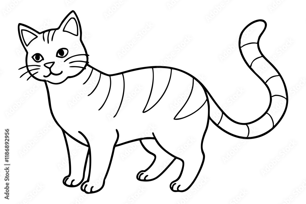 cat silhouette line art vector illustration with a white background cat silhouette line art vector illustration with a white background