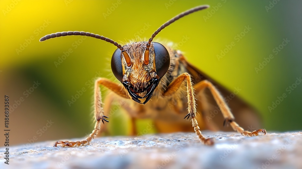 Intense Closeup of Fierce Insect with Large Eyes and Sharp Mandibles : Generative AI Intense Closeup of Fierce Insect with Large Eyes and Sharp Mandibles : Generative AI