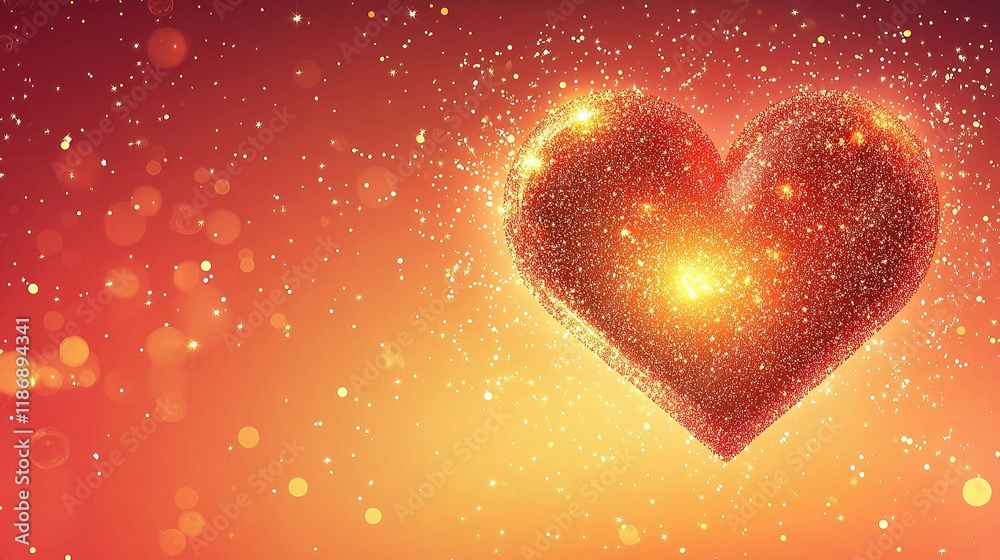 Happy Valentine's Day Vector Design with Blinking Heart Elements