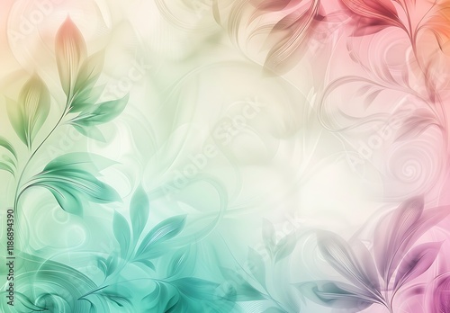 A dreamy mix of pastel floral swirls swirls delicately across the background, evoking elegance and grace