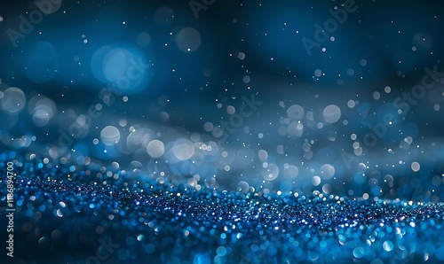 Fine silver glitter scattered over a deep blue gradient creates a magical, starry-night effec