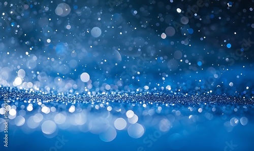 A dreamy starry-night ambiance formed by fine silver glitter on a rich blue gradient background