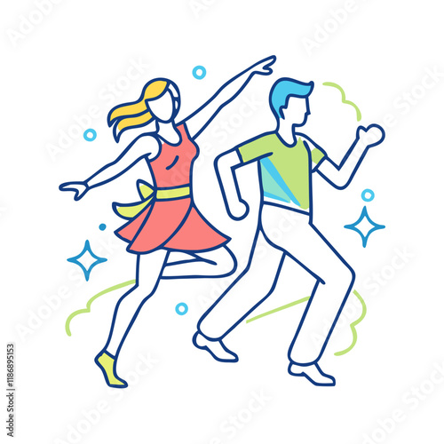 rumba dancers vector icon, dance day vector illustration - simple illustration of rumba dancers perfect for logos, and dance day-themed designs.