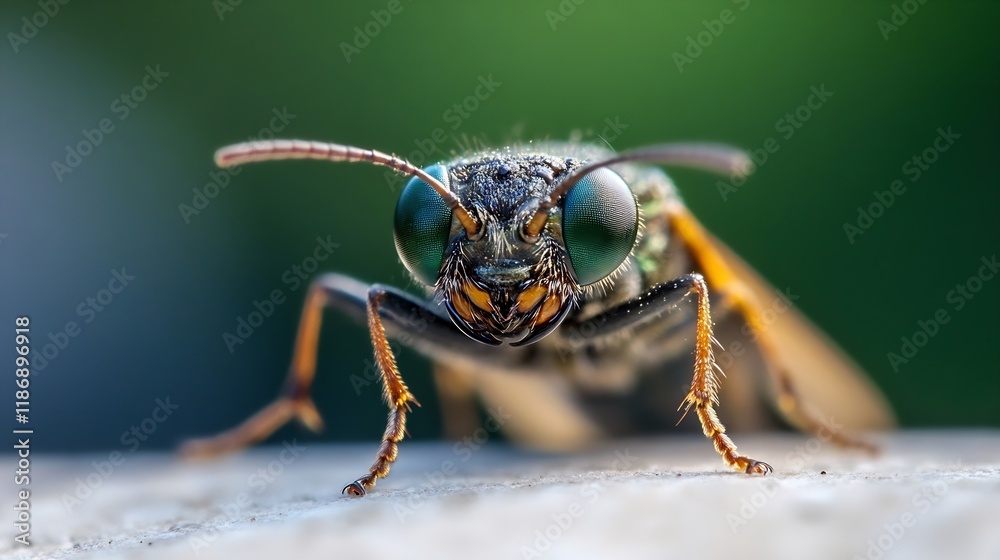 Closeup of a Curious Insect with Detailed Focus on Eyes and Antennae : Generative AI Closeup of a Curious Insect with Detailed Focus on Eyes and Antennae : Generative AI