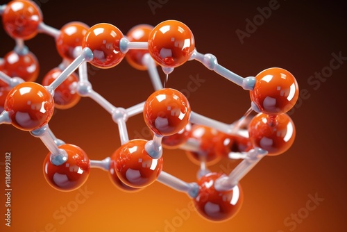 Three-Dimensional Render of the Molecular Structure of Volasertib, a Realistic Small Molecule Inhibitor of PL, Ideal for Science, Chemistry, and Biology photo