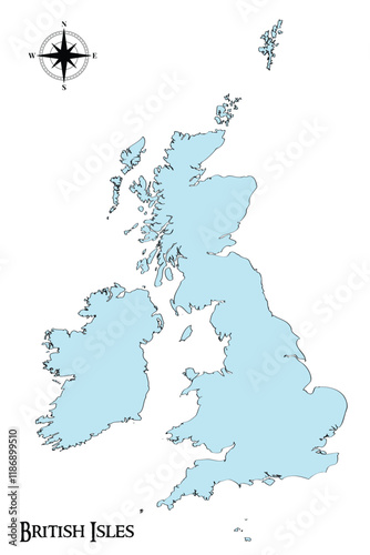 British Isles Region Vector map