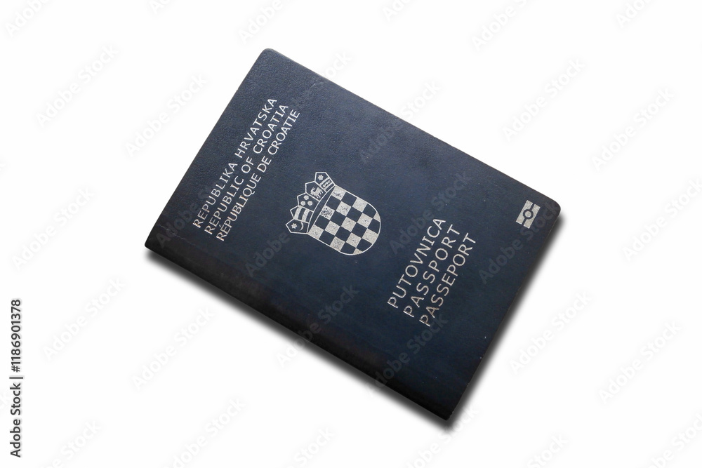 Croatian passport isolated on white background Croatian passport isolated on white background