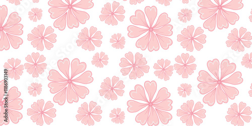 Wallpaper Mural Bright pink floral pattern, perfect for the warm spring season. Torontodigital.ca