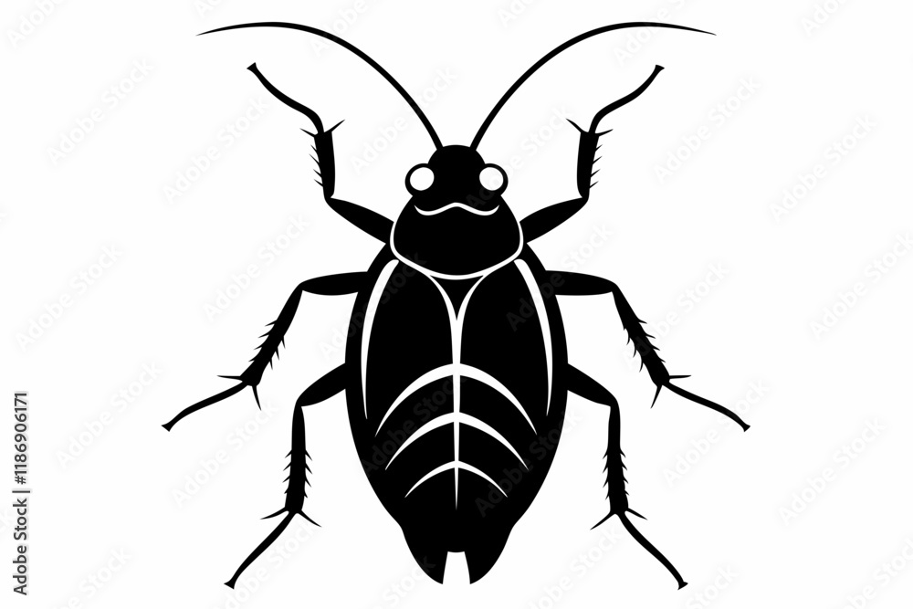cockroach silhouette line art vector illustration with a white background cockroach silhouette line art vector illustration with a white background