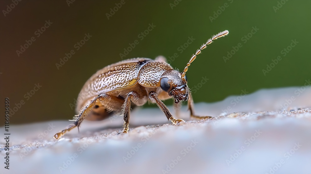 CloseUp of Macro Beetle on Brown Surface with Detailed Texture : Generative AI CloseUp of Macro Beetle on Brown Surface with Detailed Texture : Generative AI