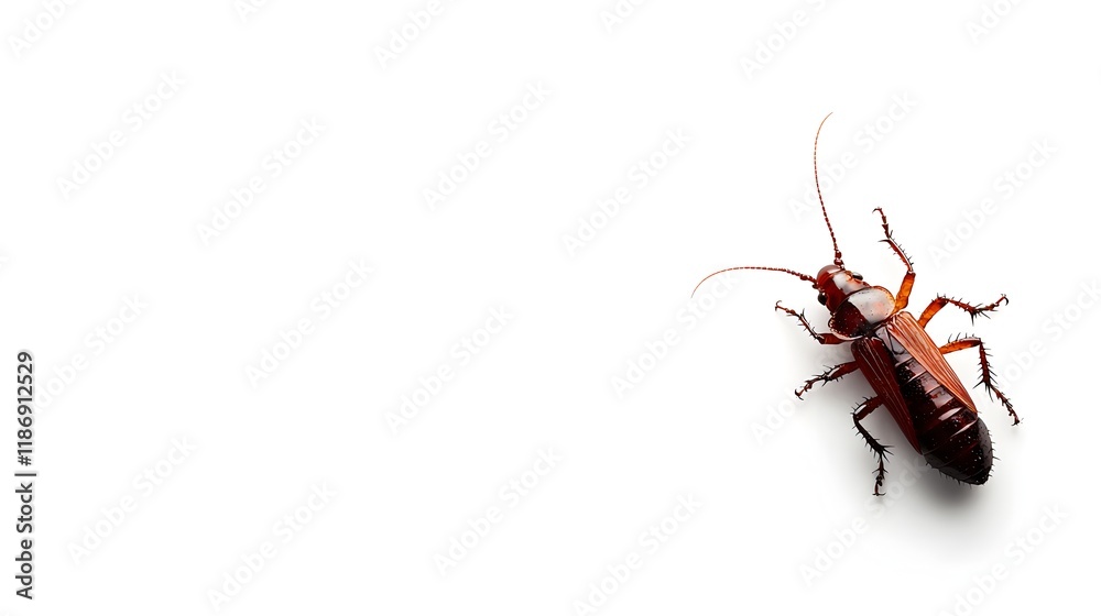 Fototapeta premium A brown bug with a black head and red legs