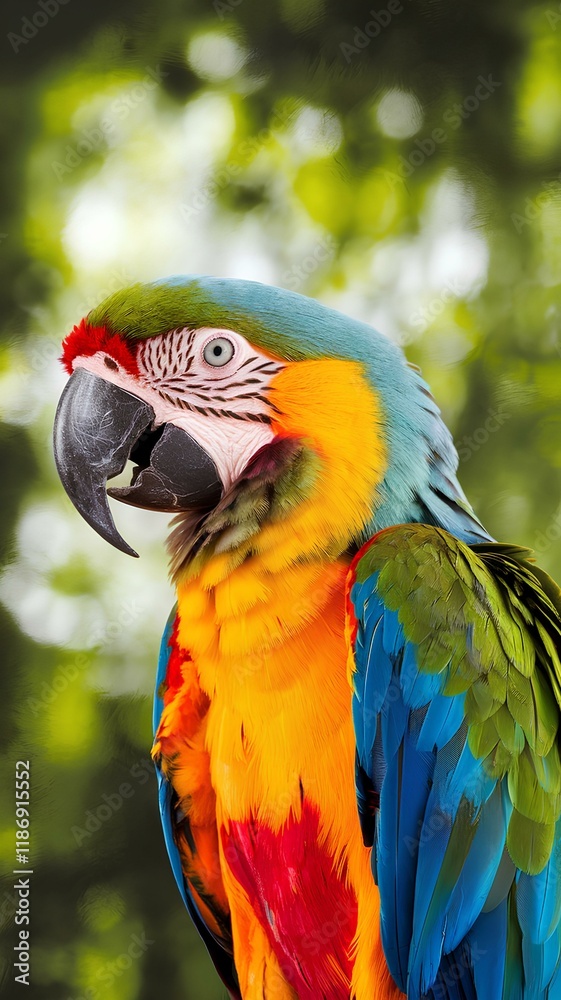 Fototapeta premium Close-Up of a Colorful Tropical Macaw