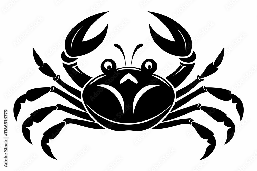 crab silhouette line art vector illustration with a white background crab silhouette line art vector illustration with a white background