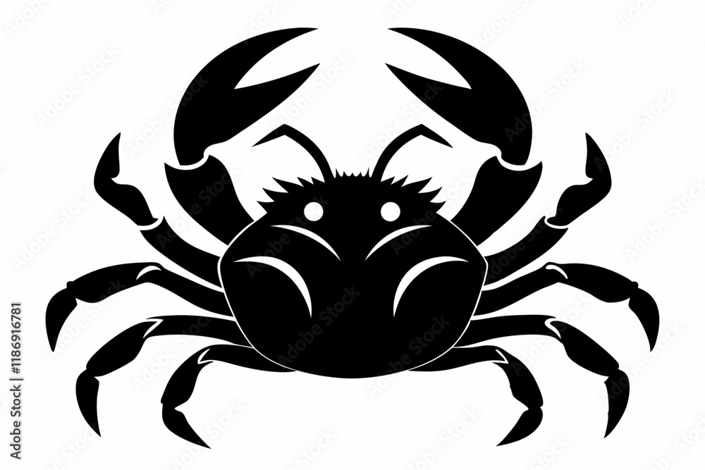 Fototapeta premium crab silhouette line art vector illustration with a white background