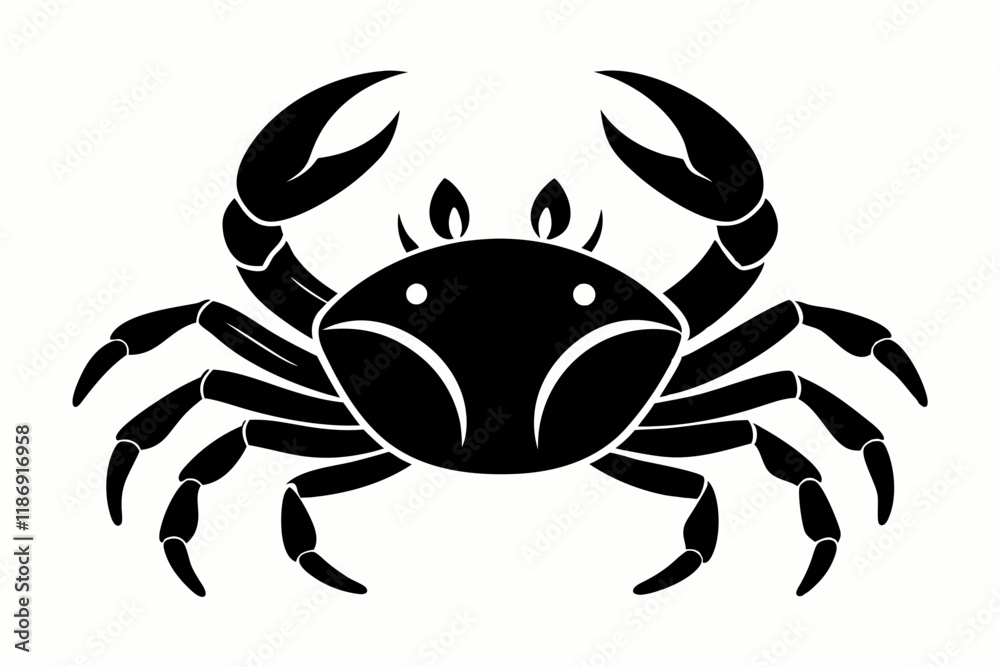 crab silhouette line art vector illustration with a white background crab silhouette line art vector illustration with a white background