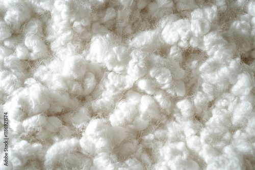 Textured fibers create a soft and warm surface resembling natural wool in a creamy white hue perfect for cozy blankets or garments photo