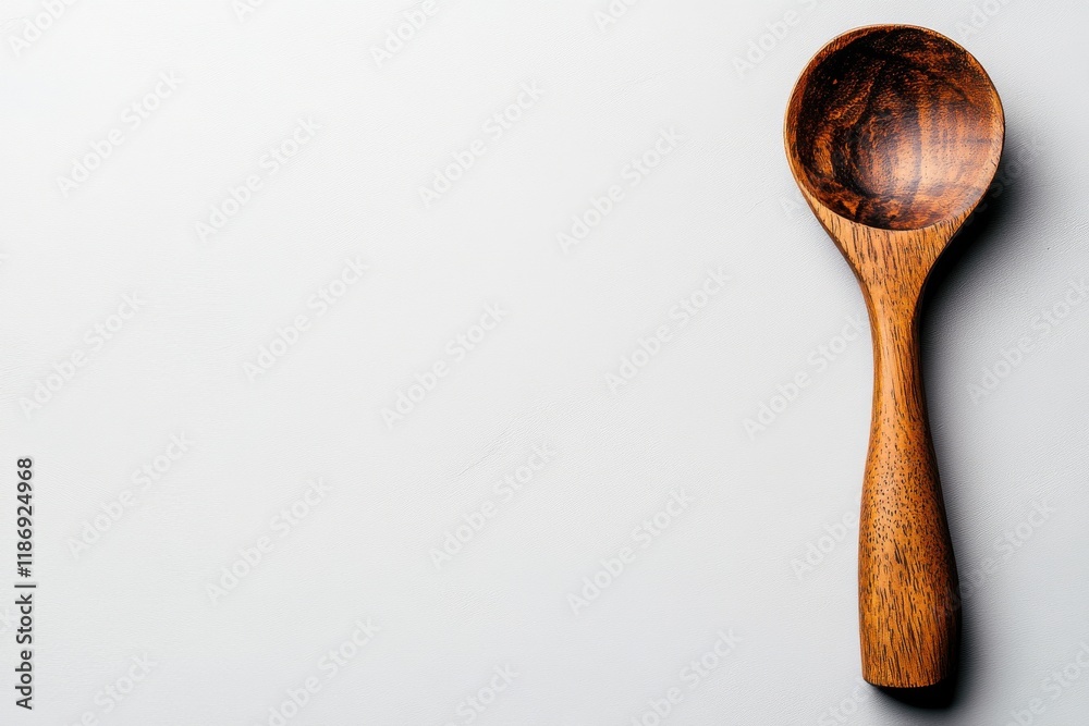 Elegant wooden spoon on a minimalist surface, showcasing craftsmanship and natural beauty suitable for culinary use or display Elegant wooden spoon on a minimalist surface, showcasing craftsmanship and natural beauty suitable for culinary use or display