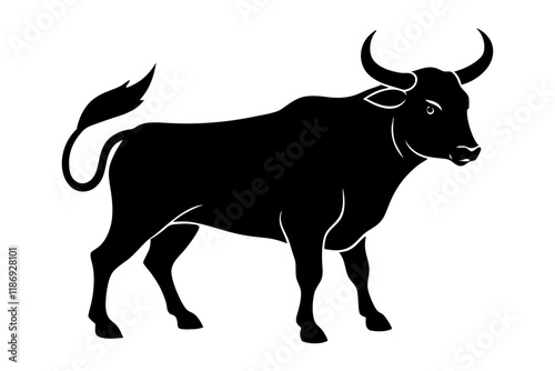 black and white bull