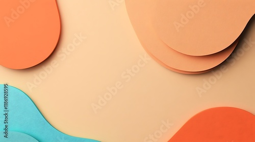 Wallpaper Mural Abstract Background With Orange And Teal Shapes Torontodigital.ca