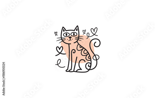 Hand Drawn Cat lovers illustration