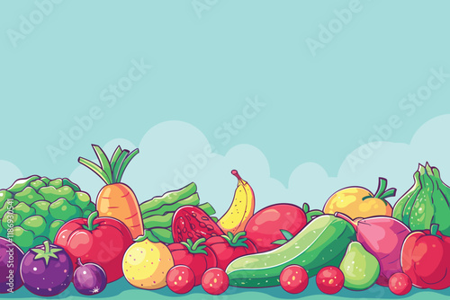 elegant illustration of vegetables and fruits