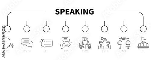 Speaking banner web icon vector illustration concept