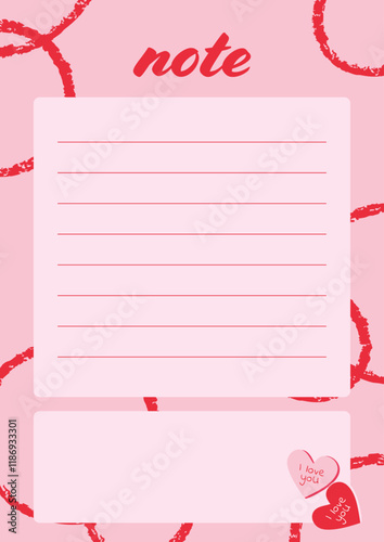 Template for Notes, agenda, planner. Vector