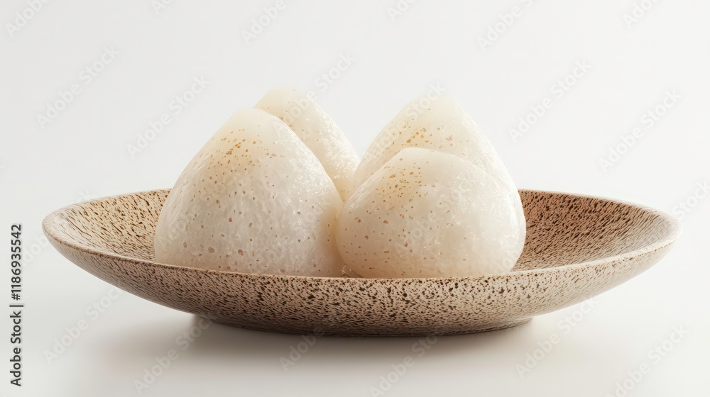 Japanese Food Konjac isolated on white background. 3D rendering.