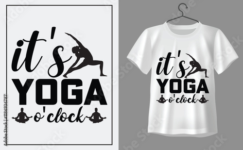 Its yoga o' clock t shirt design, t shirt design concept, t shirt design template