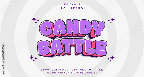 Editable text style effect - Candy Battle text style theme.