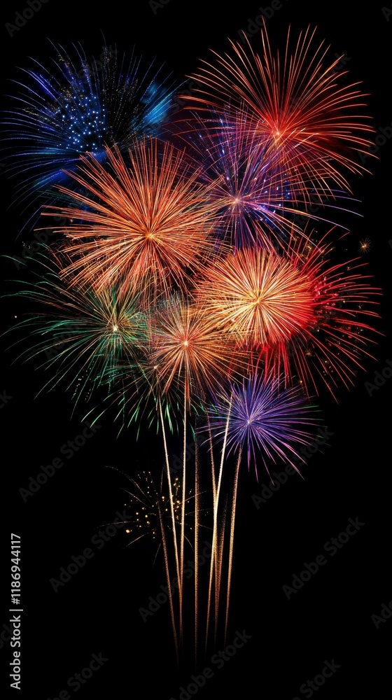fireworks display lighting up the night sky, vibrant and celebratory, focus on excitement and energy fireworks display lighting up the night sky, vibrant and celebratory, focus on excitement and energy
