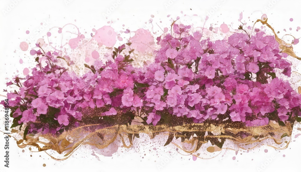 Obraz premium 花柄装飾, 装飾デザイン, 優雅なパターン, ゴールドアート, フローラルモチーフ, スタイライズされた花, クラシック装飾