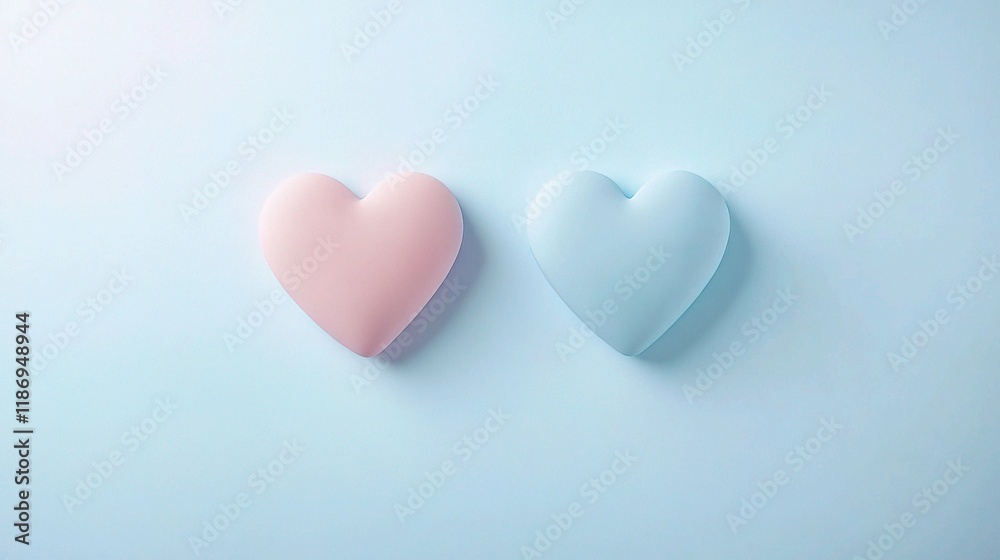 Soft Pastel Heart Candies with Loving Messages in a Gentle Setting Soft Pastel Heart Candies with Loving Messages in a Gentle Setting