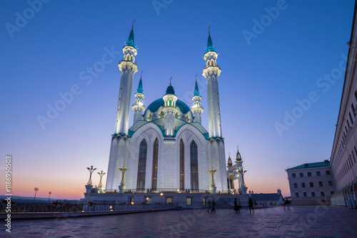 Kul-Sharif Mosque on a September evening. Kazan Kremlin. Kazan, Tatarstan. Russia