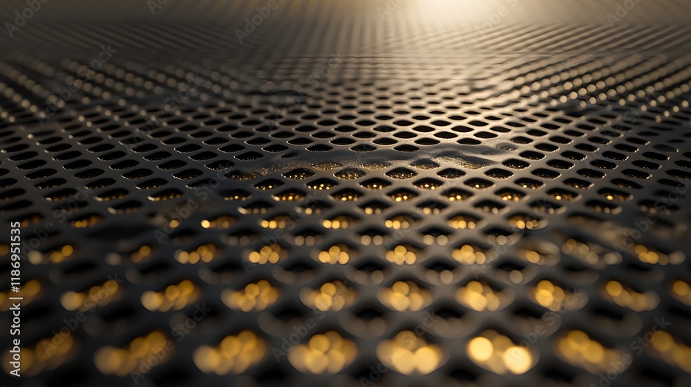 Obraz premium Modern Honeycomb Pattern with Yellow Highlights in High Quality