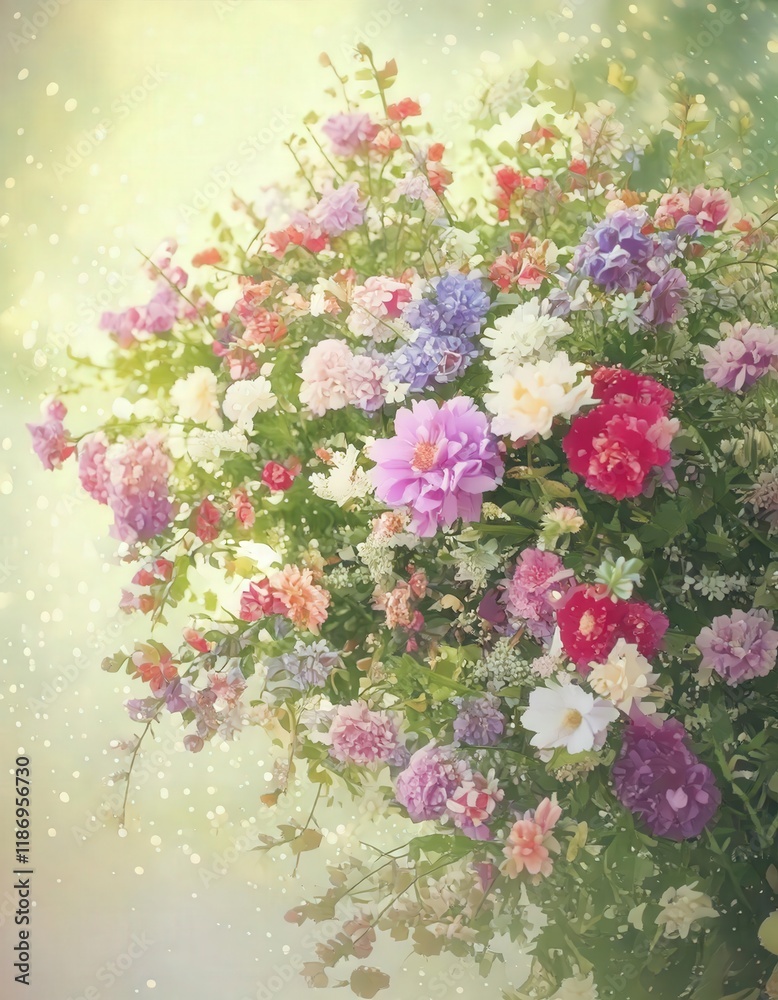 Obraz premium 工芸的なディテール, 対称構成, 立体的デザイン, 花のアート, ゴールドテクスチャ, テキスタイル装飾, 青い花, ゴールドフレーム, バロックデザイン, クラシックなインスピレーション, 芸術的装飾.