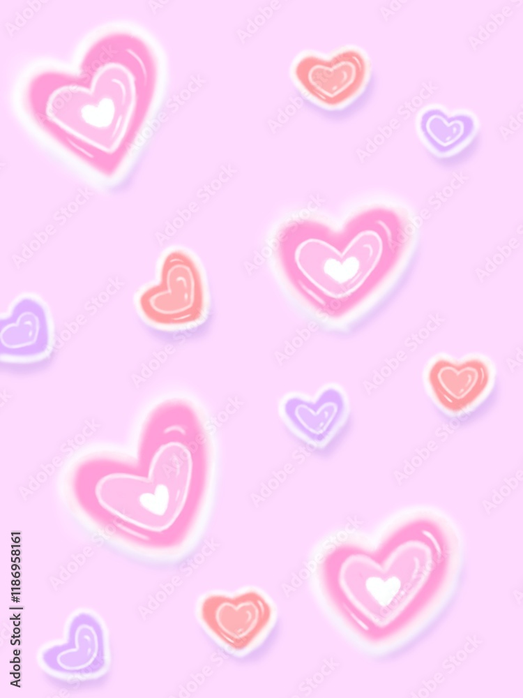 seamless background with hearts