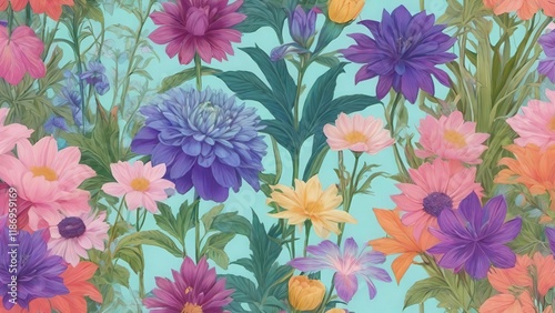 Wallpaper Mural 自然をテーマにしたモチーフ, 自然の美しさ, フローラルオーナメント. Torontodigital.ca