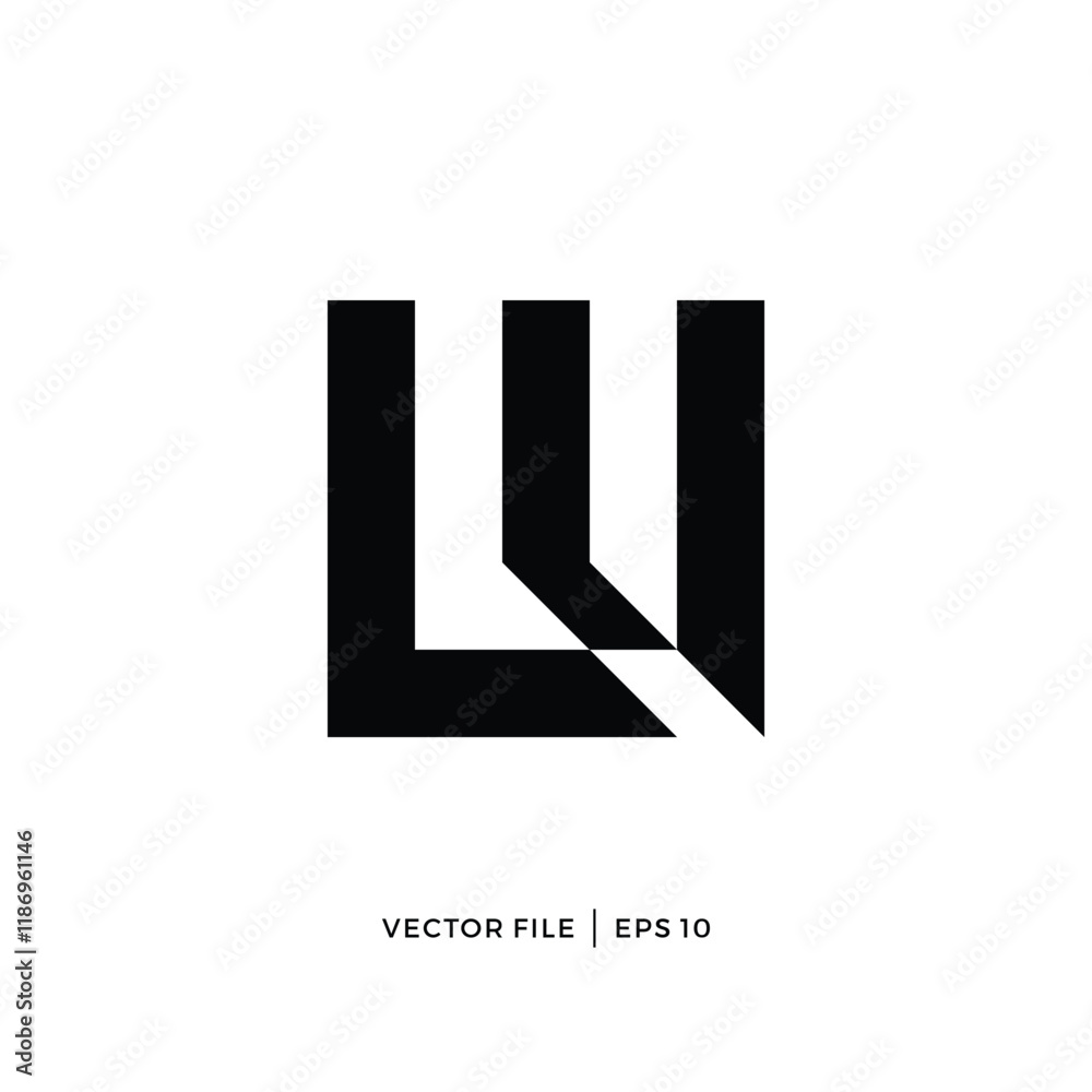 LW WL abstract monogram logo design on stack LW WL abstract monogram logo design on stack