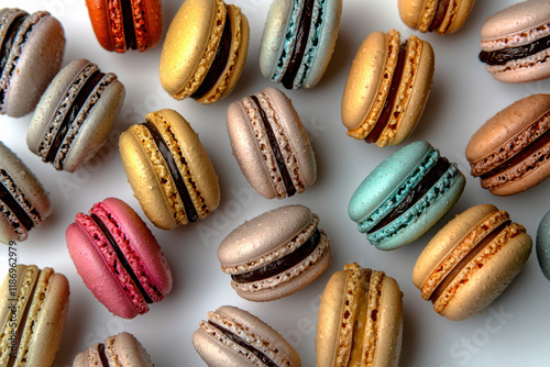 Wallpaper Mural Colorful macarons on white background Torontodigital.ca