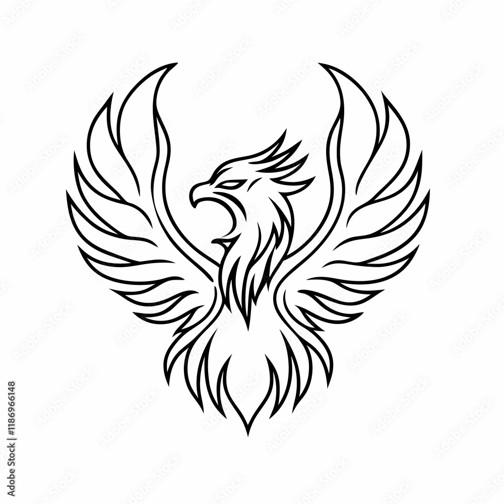 Obraz premium eagle tattoo of a bird with white background