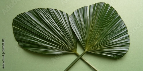 Large Green Leaves on Surface