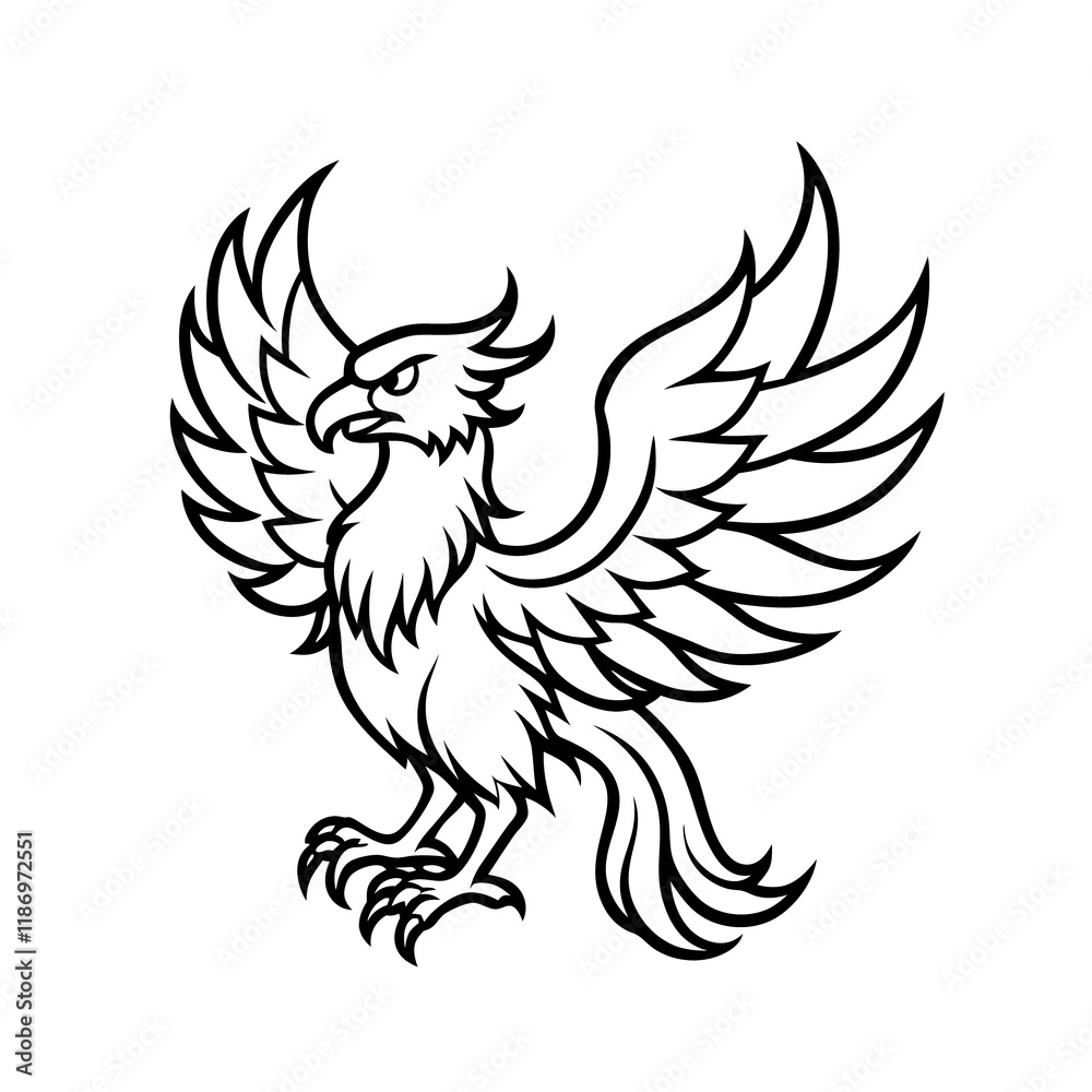 Obraz premium eagle with wings with white background