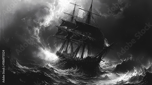 Exploring the legends of notable shipwrecks unveiling maritime history s ghostly tales. Nightblaze. Illustration