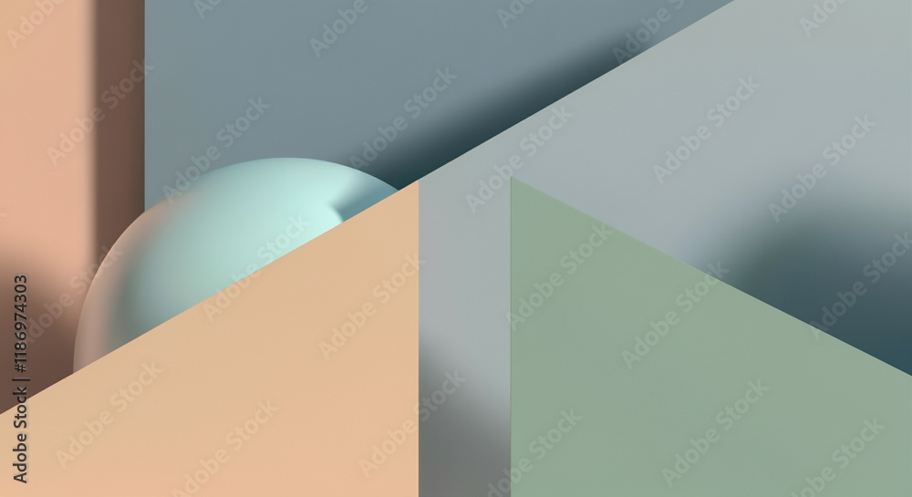 Geometric shapes in abstract composition with pastel colors and geometry Geometric shapes in abstract composition with pastel colors and geometry
