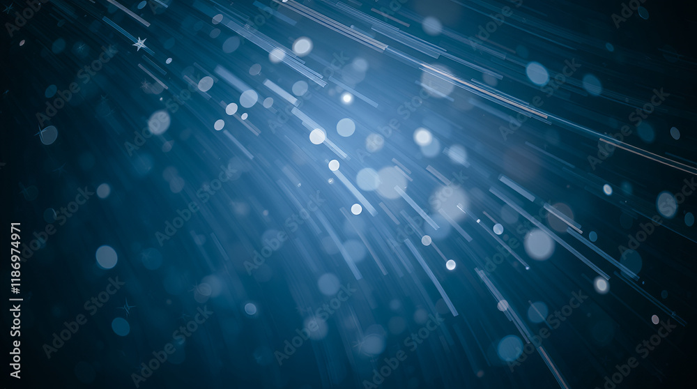 Obraz premium A dark blue abstract background with blurred lights and streak effects